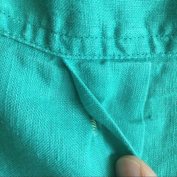 M&S Collection Pure Linen turquoise popover long sleeve tunic dress size medium - Picture 9 of 15